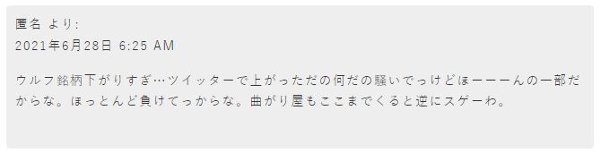 ウルフ村田の評判１
