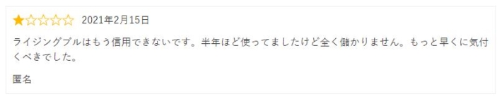 ライジングブルの評判１